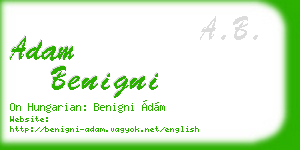 adam benigni business card